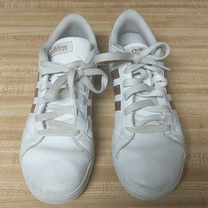 Adidas white leather shoes